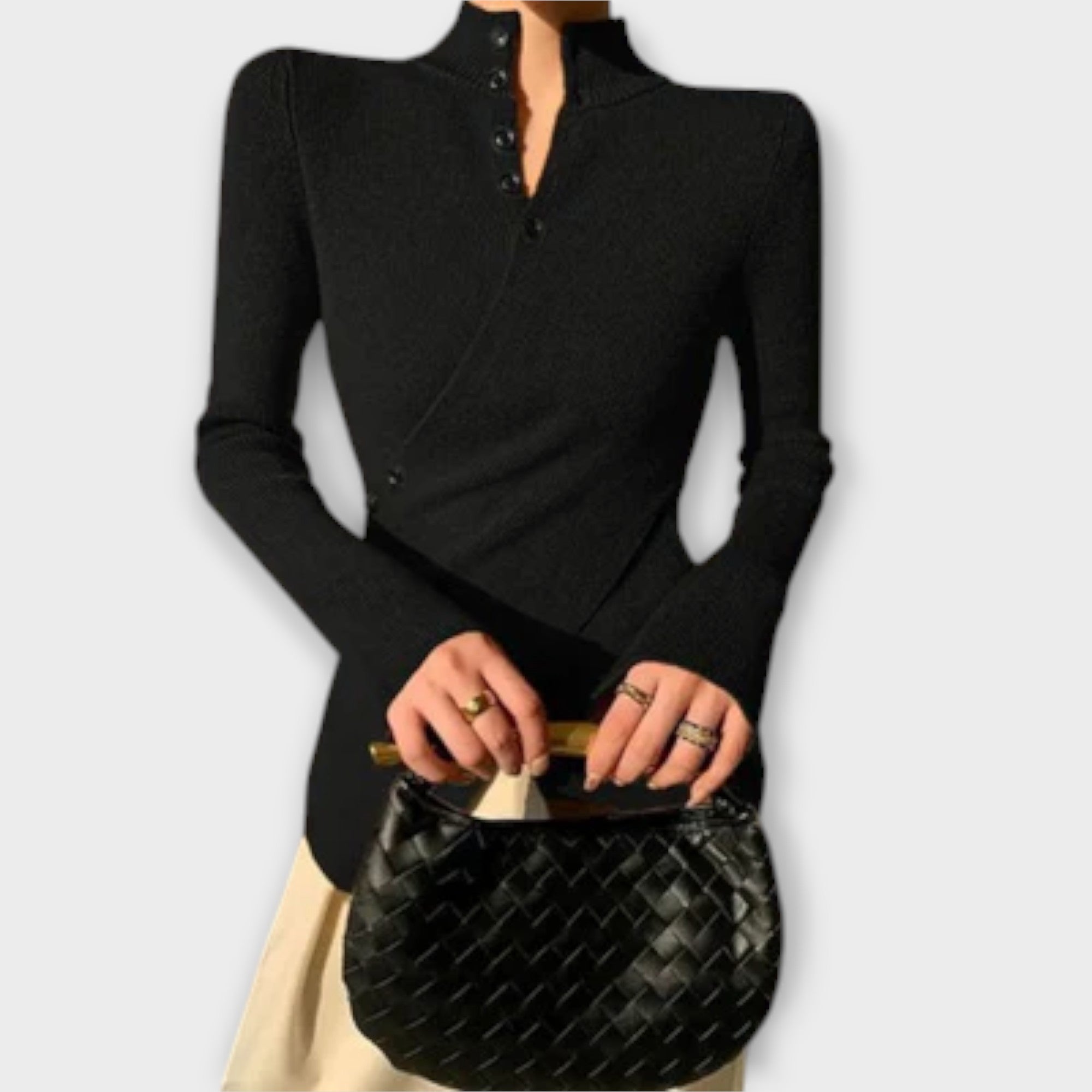 Michiko – Pull en maille élégant à coupe slim