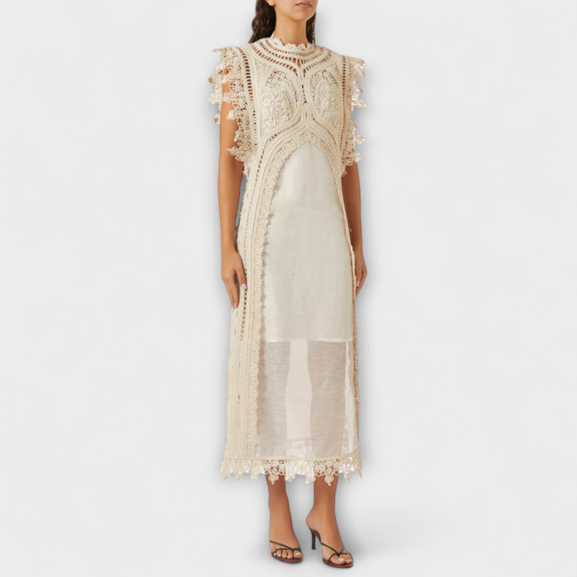 Mira - Robe maxi en organza creux tissé
