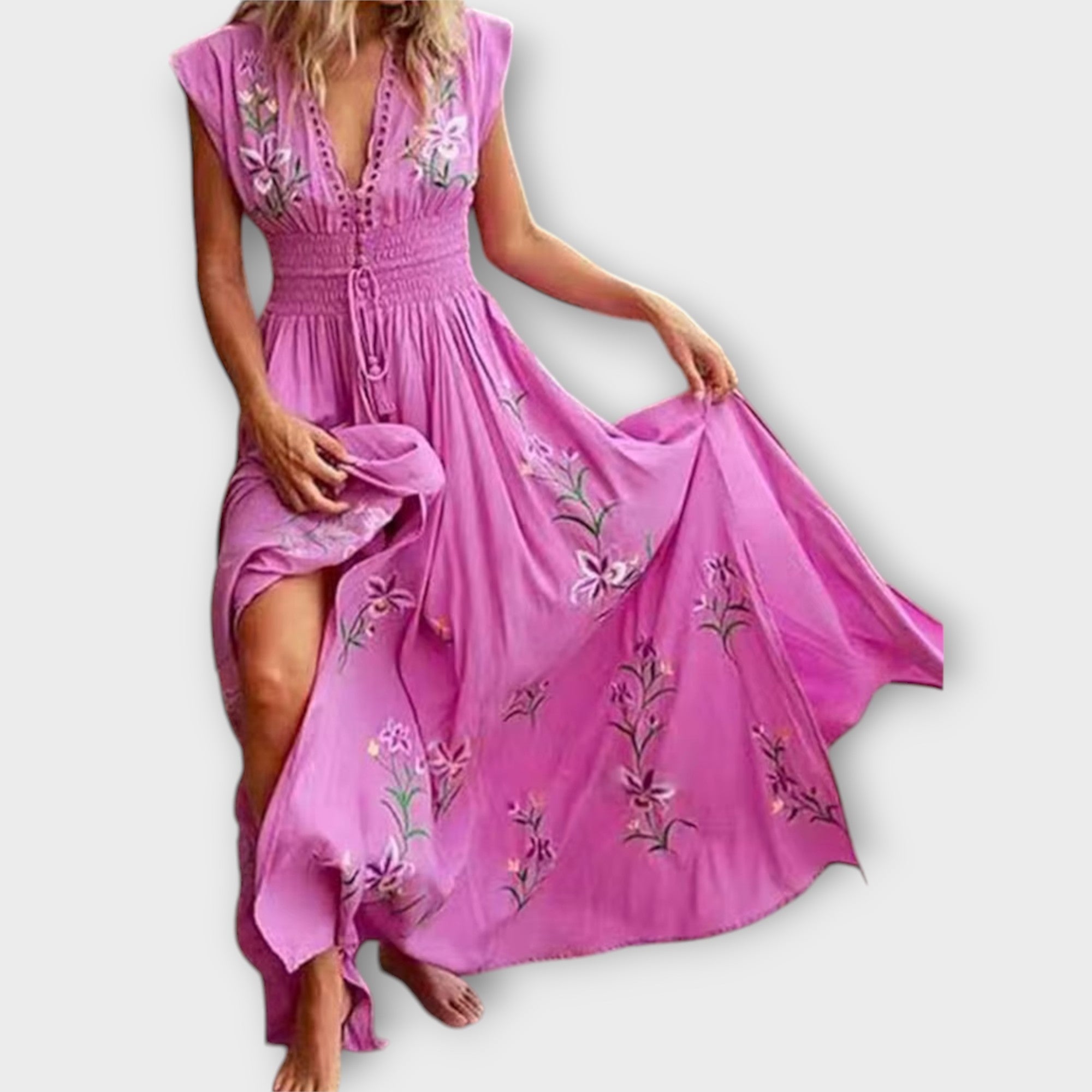 Felizia – Robe bohème avec broderie envoûtante