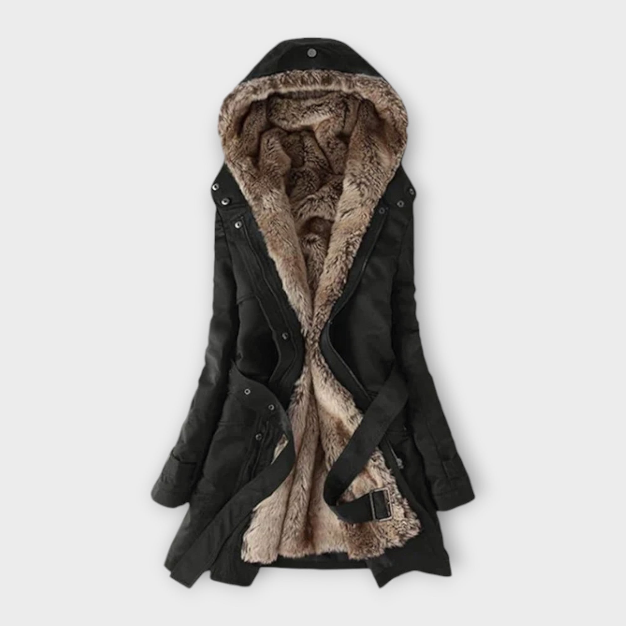 Mikash - Manteau Douillet Doublé de Fourrure