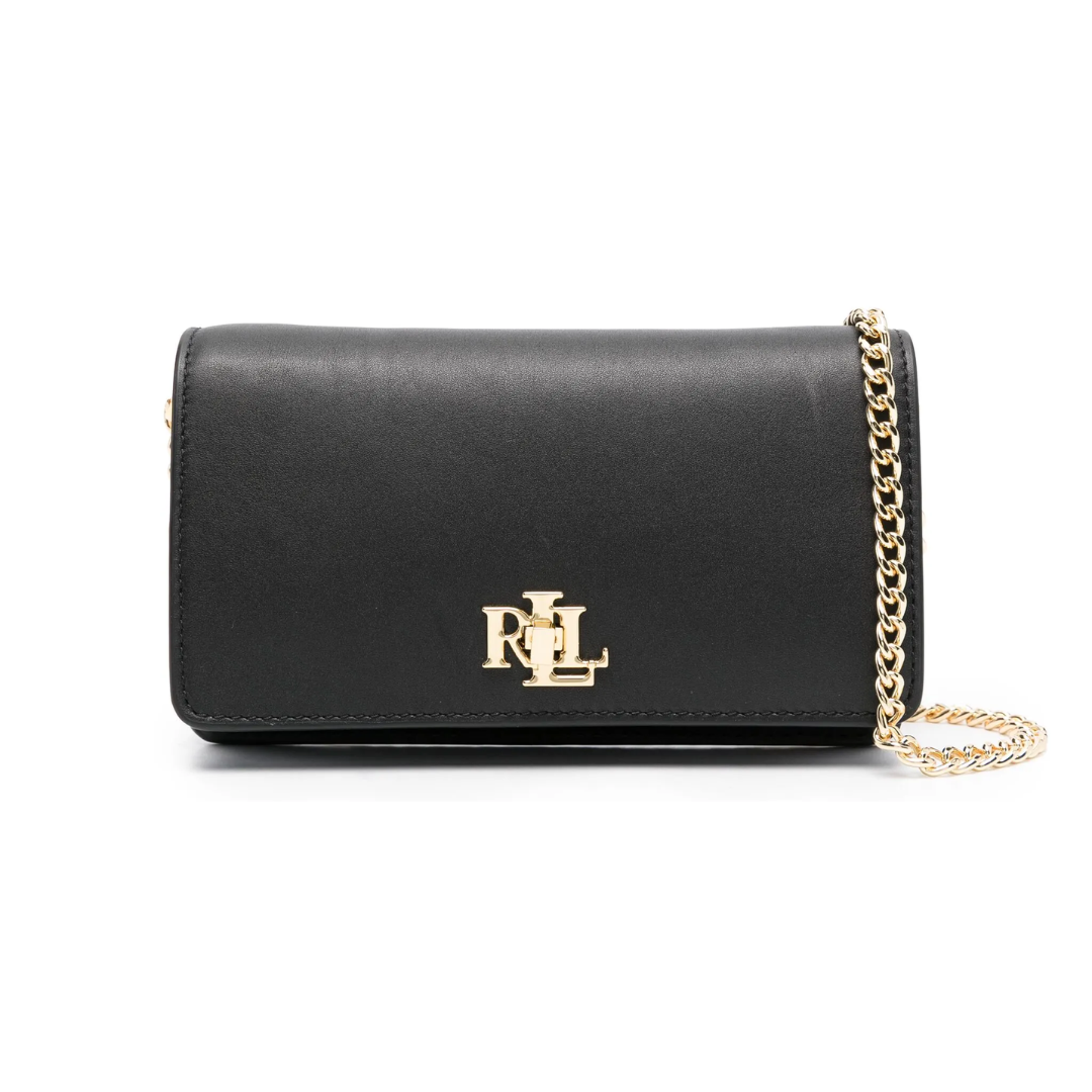 R. Lauren lær crossbody-veske med logo