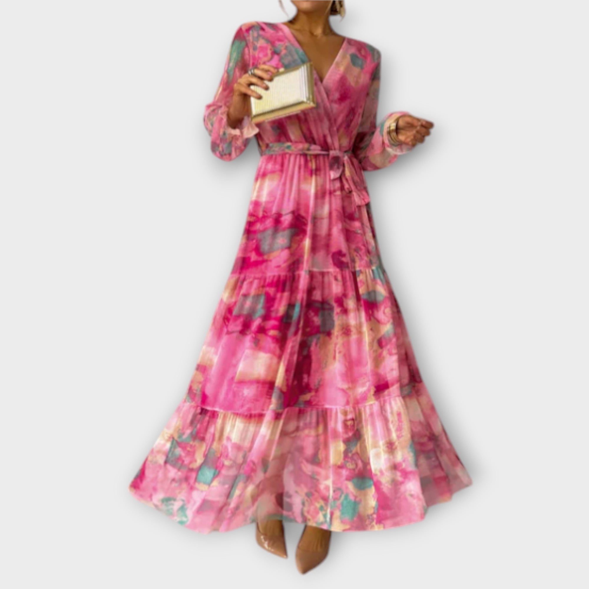 Evelyn - Robe longue de rêve aquarelle
