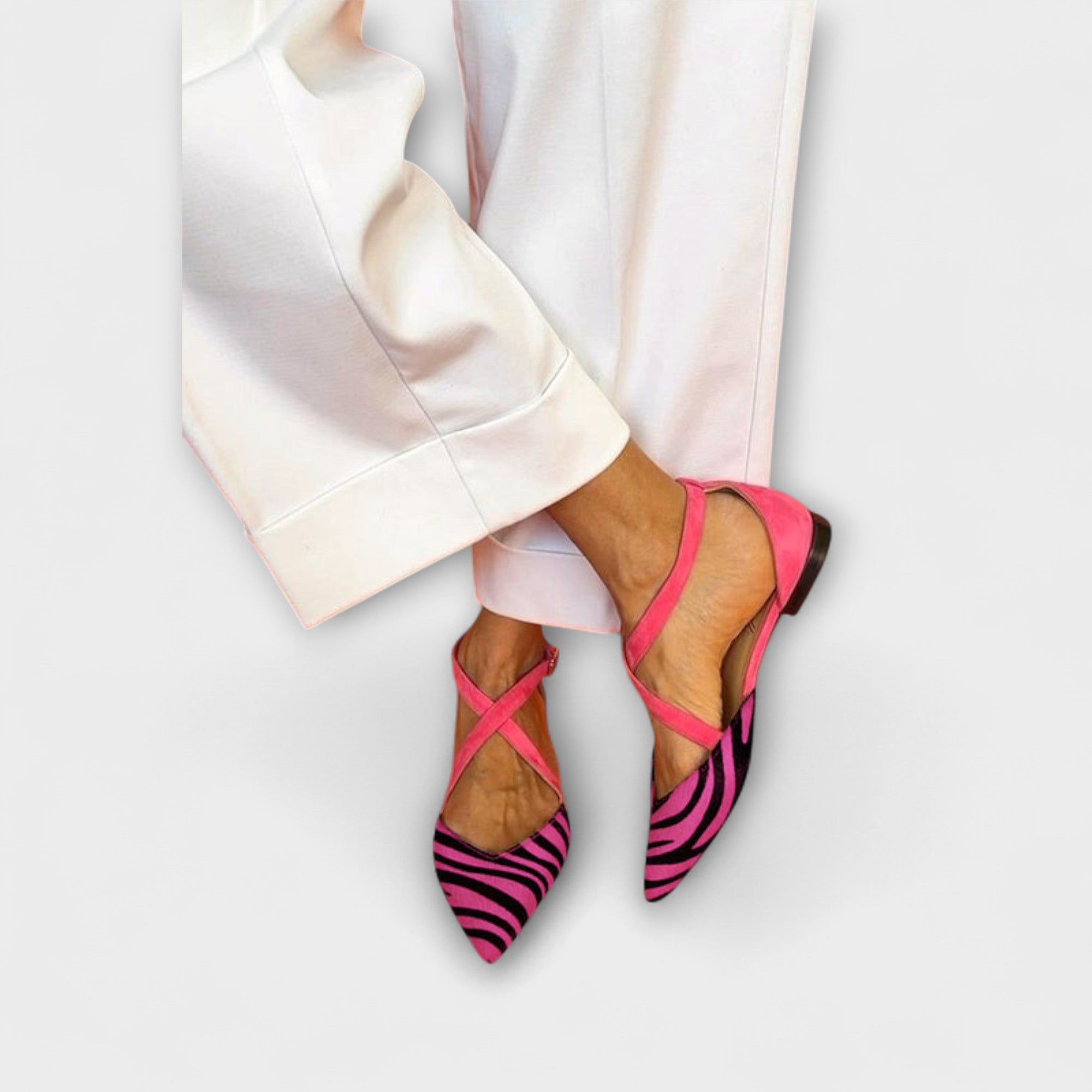 Zarella – Ballerines Zebra en Rose Power