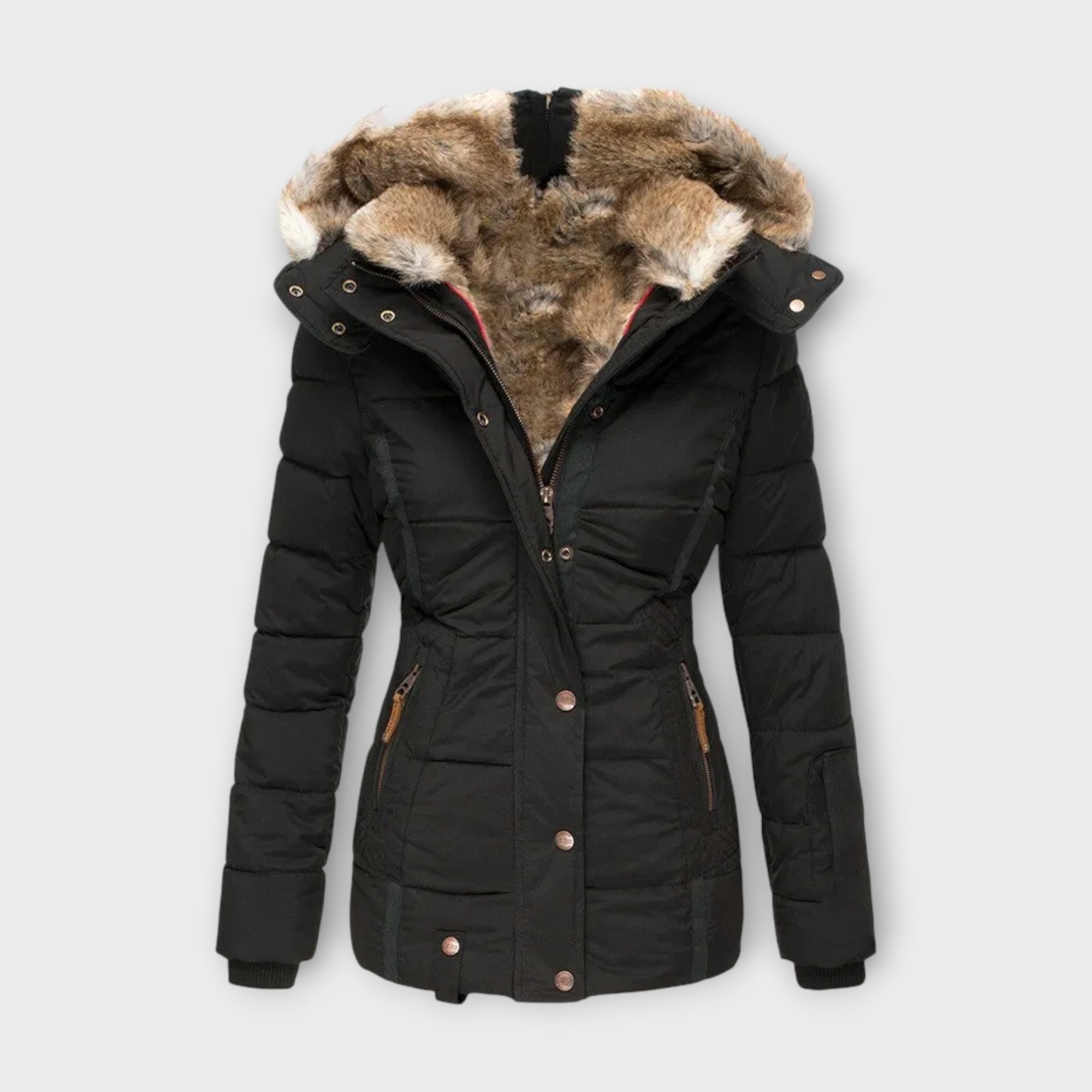 Emine - Veste Douillette Doublée de Fourrure