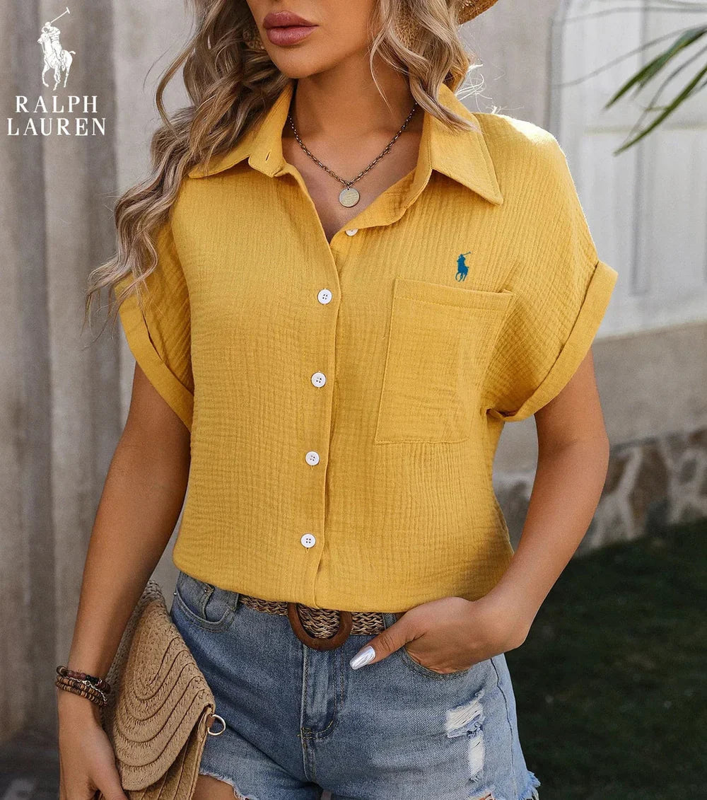 Camisa de Manga Curta com Bolso R. Ꮮаᴜгеn – Corte Fresco