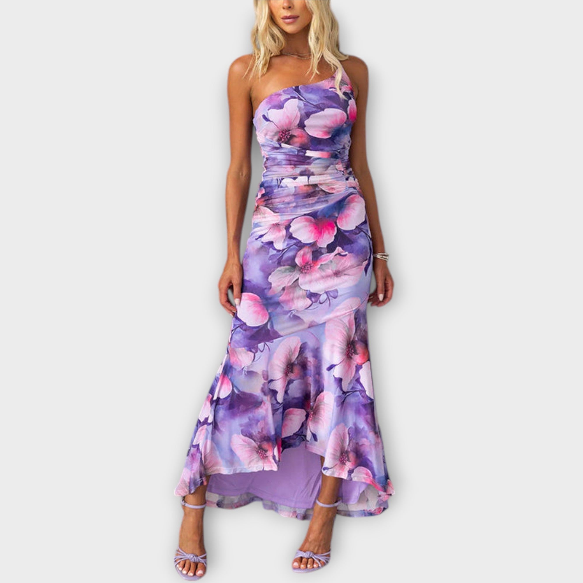 Pia - Maxi-jurk met asymmetrische plooien