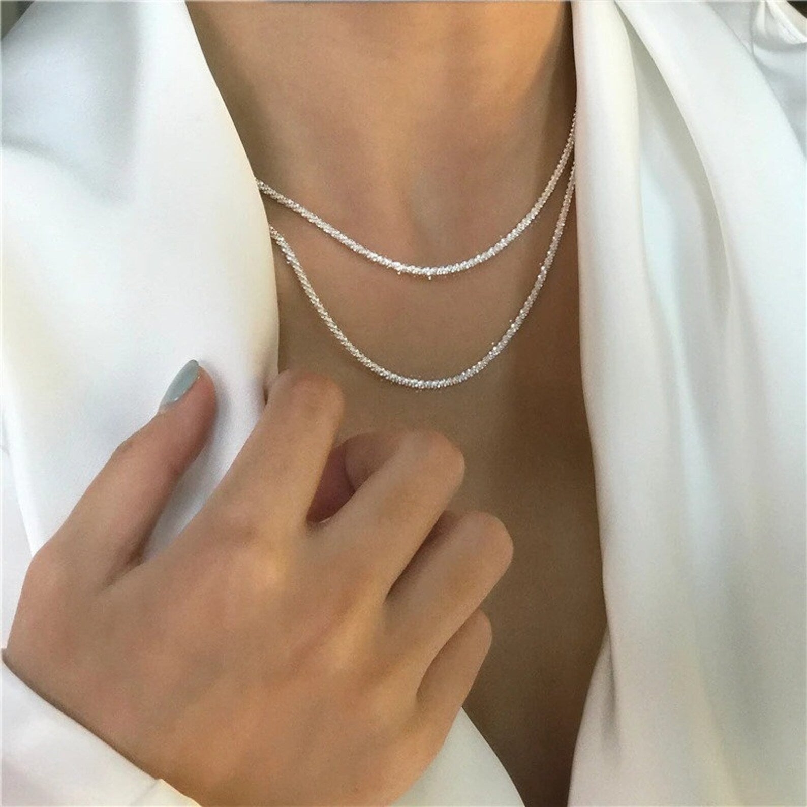 Colar Luz Estrelada Conjunto Prateado