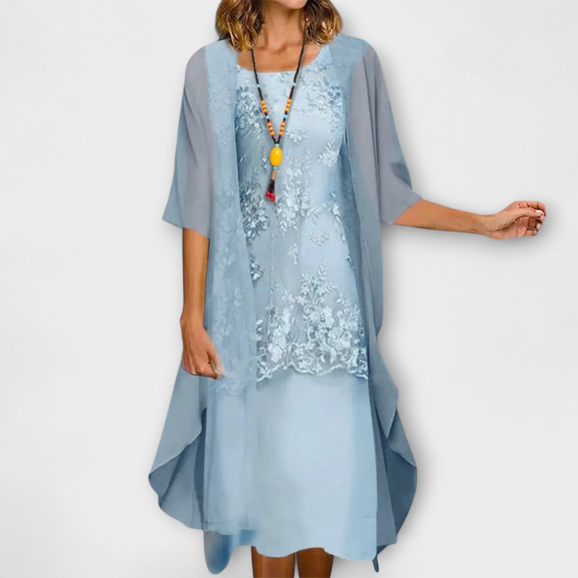 Danielle - Vestido elegante de dos piezas de gasa